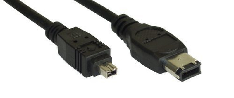 InLine 34646 0.6m Black firewire cable