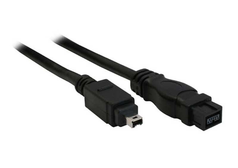 InLine 34901 1m Black firewire cable