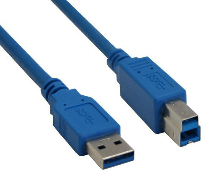 InLine 35330B 3m USB A USB B Blau USB Kabel