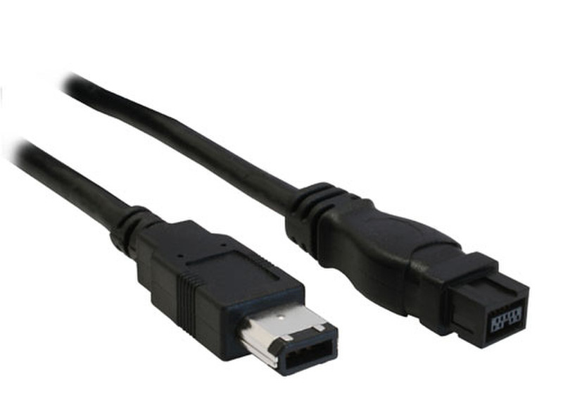 InLine 36901 1m Black firewire cable