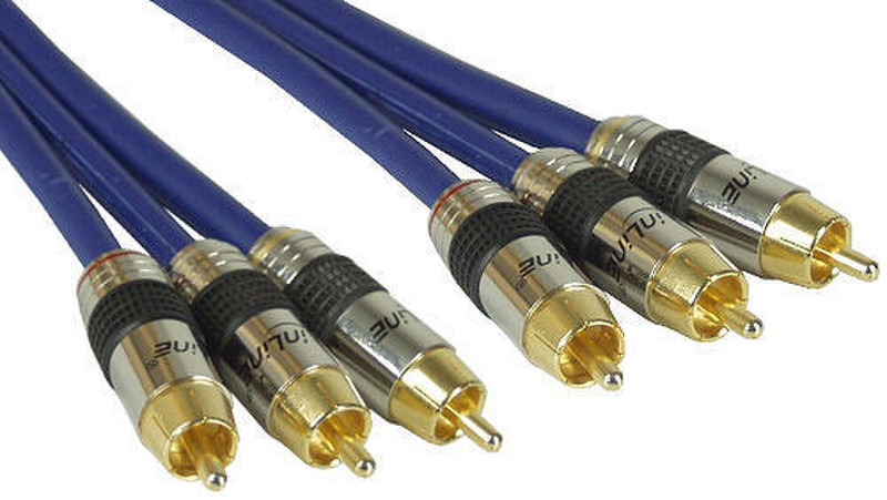 InLine 89601P 1м 3 x RCA Синий композитный видео кабель