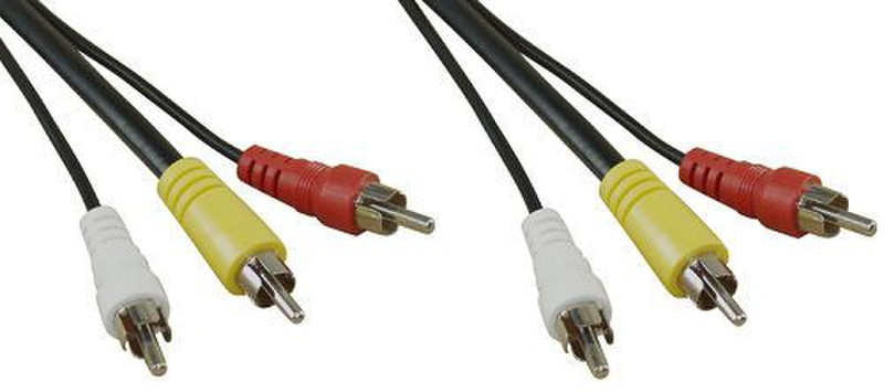 InLine 89610 10m 3 x RCA Schwarz Composite-Video-Kabel