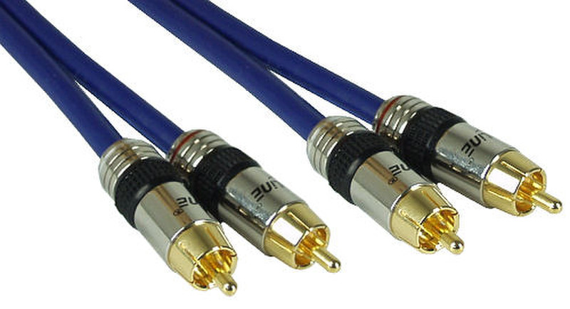 InLine 89701P 1м 2 x RCA Синий аудио кабель