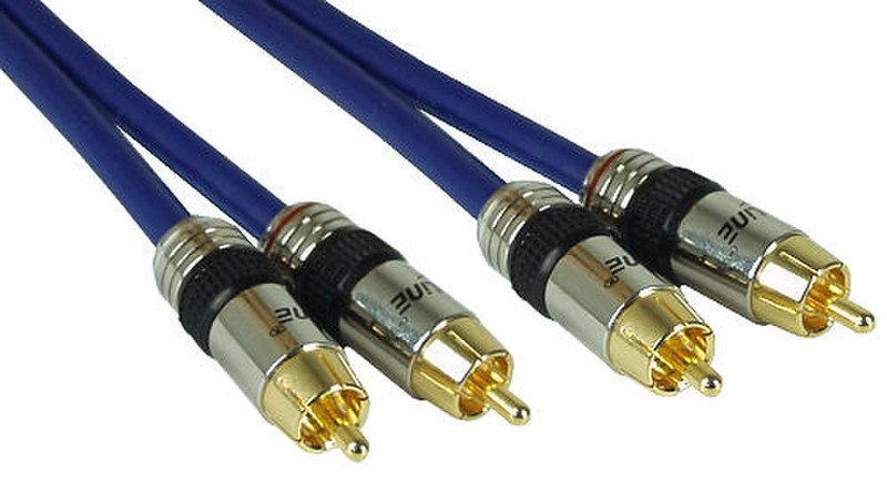 InLine 89703P 3m 2 x RCA Blau Audio-Kabel