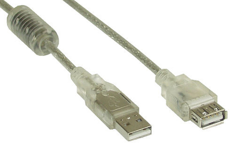 InLine 34605Q 5m USB A USB A Transparent USB cable