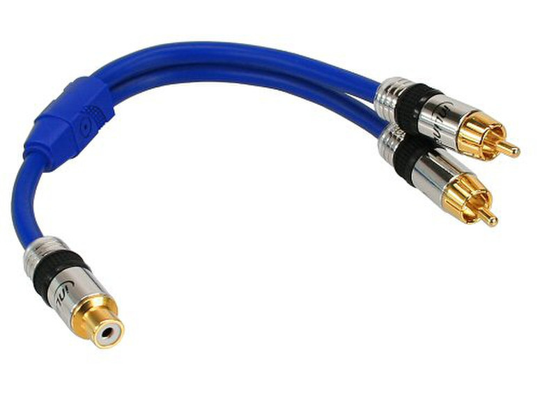 InLine 89927P 1x RCA F 2x RCA M Blue cable interface/gender adapter