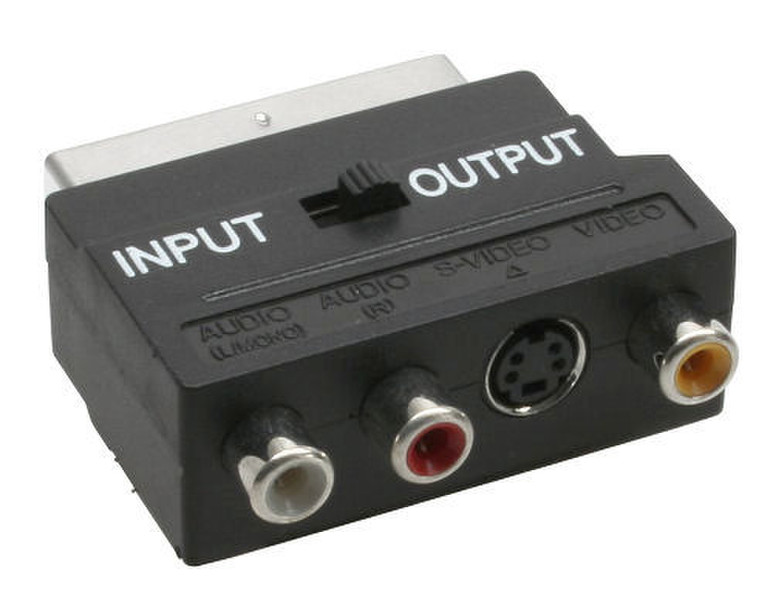 InLine 89953 Scart 3x RCA, S-VHS Schwarz Kabelschnittstellen-/adapter