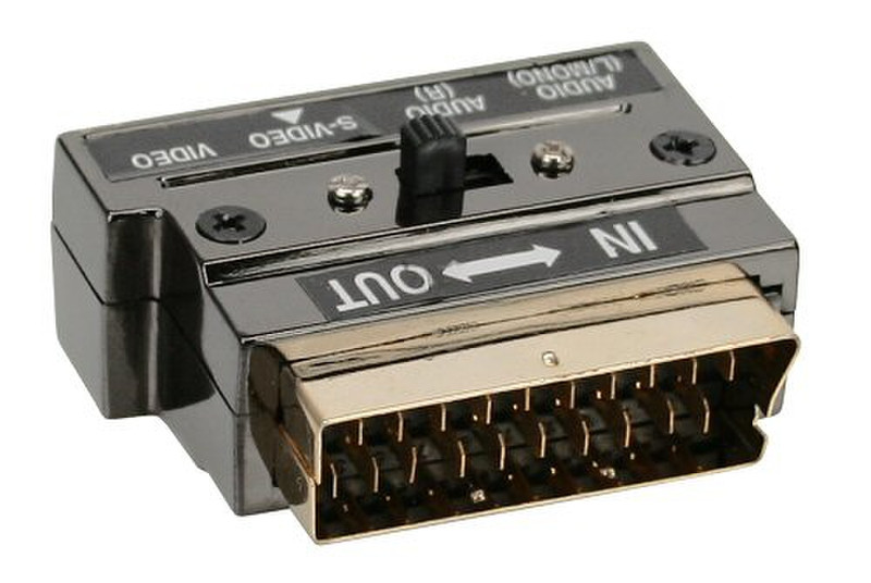 InLine 89953P Scart 3xRCA, S-VHS Черный кабельный разъем/переходник