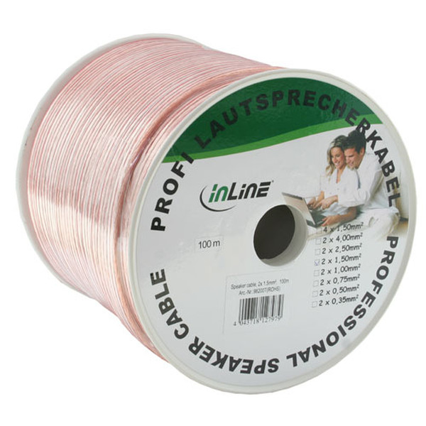 InLine 98200T 100m Copper,Transparent audio cable