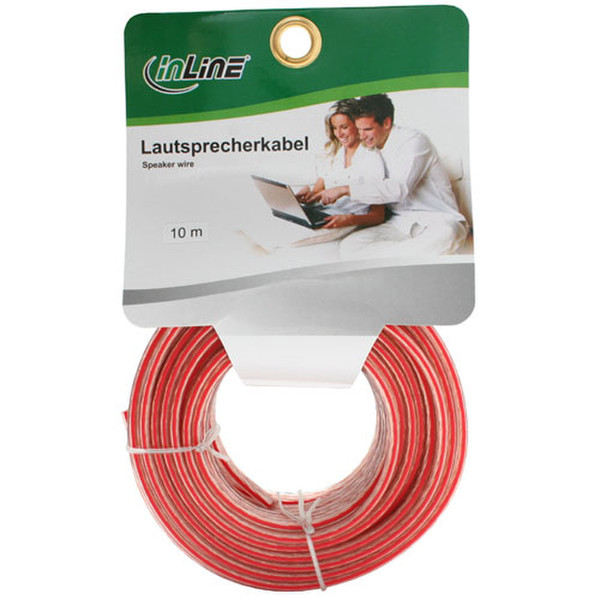 InLine 98410T 10m Red,Transparent audio cable