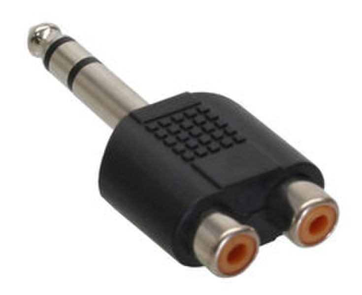 InLine 99323 6.3mm M 2x RCA F Black cable interface/gender adapter
