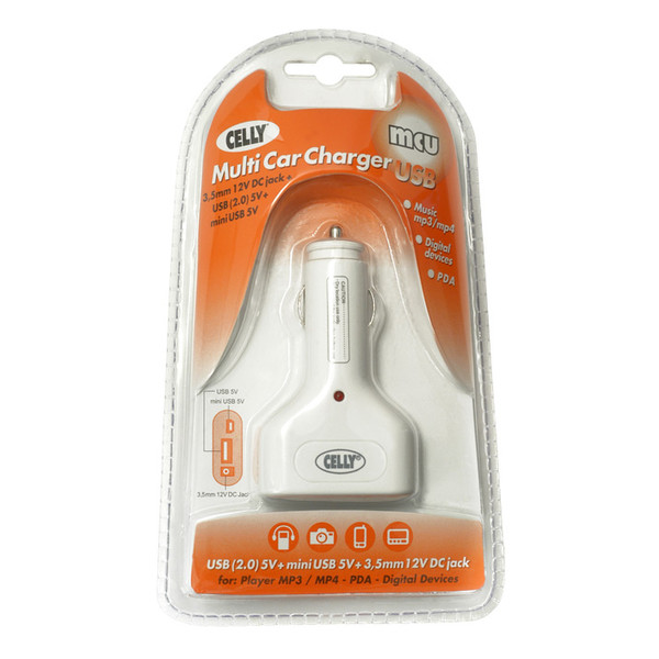 Celly Multi Car Charger Auto White mobile device charger