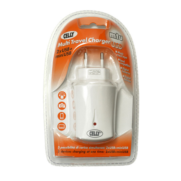 Celly Multi Travel Charger Белый зарядное для мобильных устройств