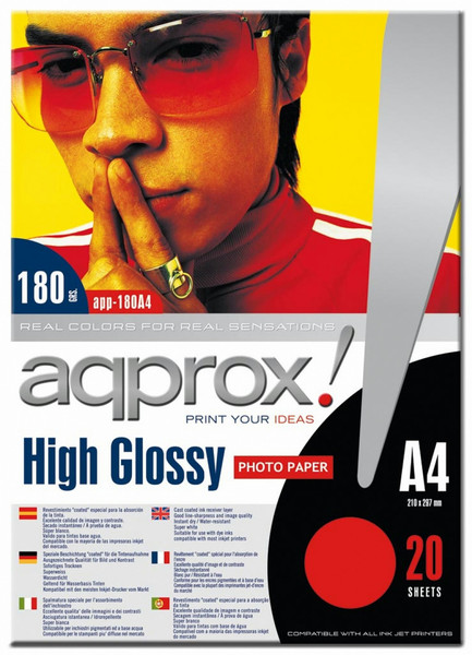 Approx APP180A4 High-gloss White photo paper