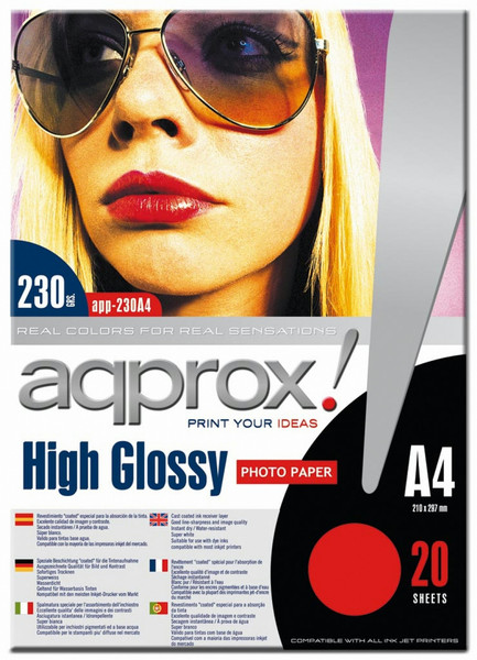 Approx APP230A4 High-gloss White photo paper