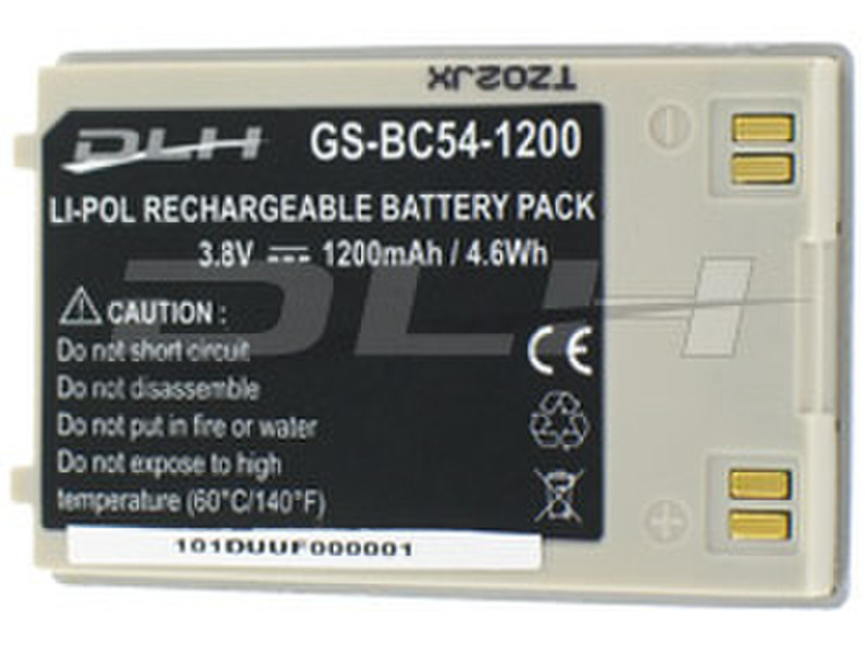 DLH LI-POL 3.8V-1200mAh-4.6Wh Lithium Polymer (LiPo) 1200mAh 3.8V rechargeable battery