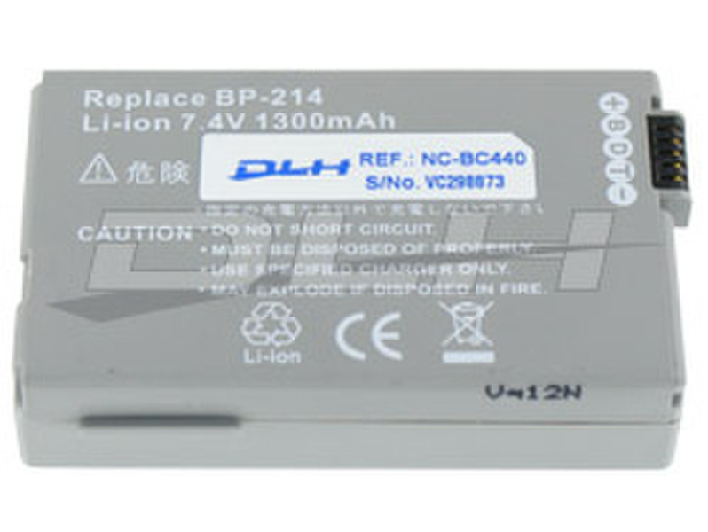 DLH LI-ION 7.4V-1300mAh-9.6Wh Lithium-Ion (Li-Ion) 1300mAh 7.4V rechargeable battery