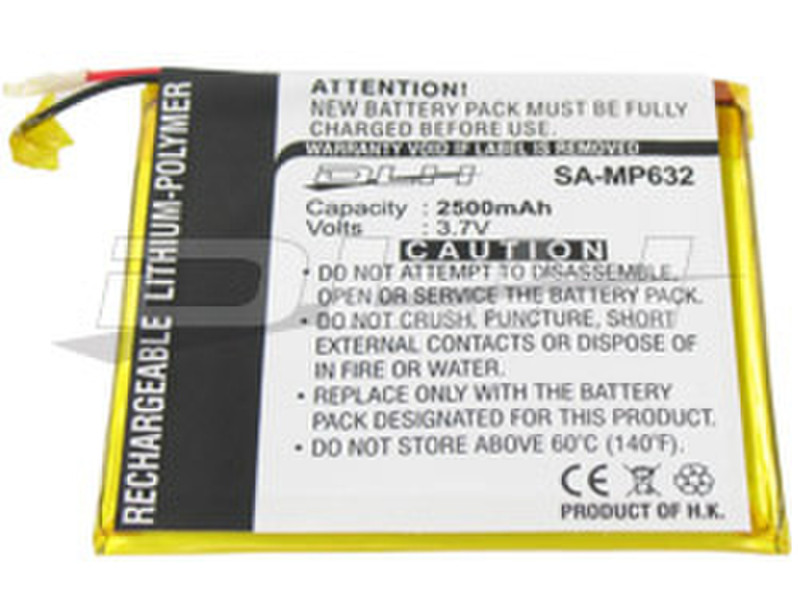 DLH LI-POL 3.7V 2500mAh Lithium Polymer (LiPo) 2500mAh 3.7V rechargeable battery