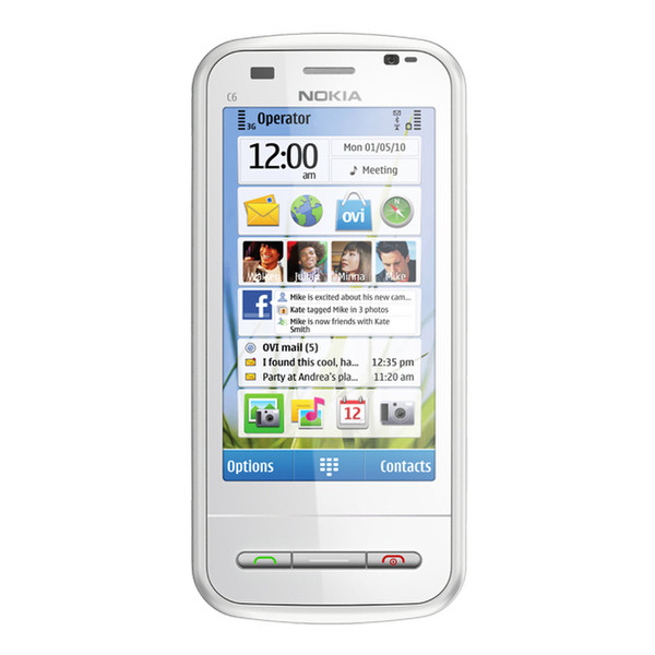 Nokia C6-00 Одна SIM-карта Белый смартфон