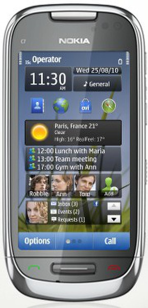 Nokia C7-00 Single SIM Silver smartphone