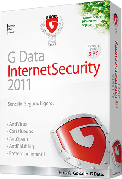 G DATA InternetSecurity 2011 3user(s) 1year(s) Spanish