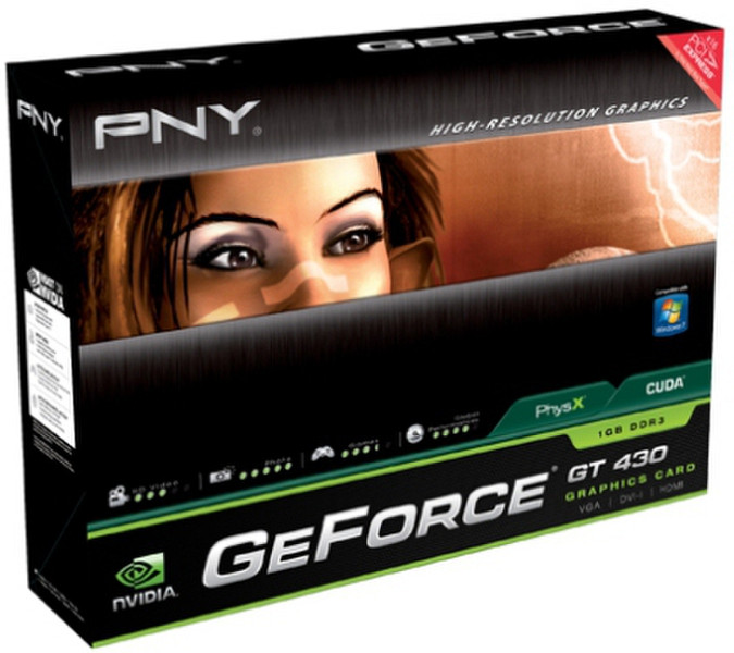 PNY GMGT43WN2F1FHPB GeForce GT 430 1GB GDDR3 graphics card