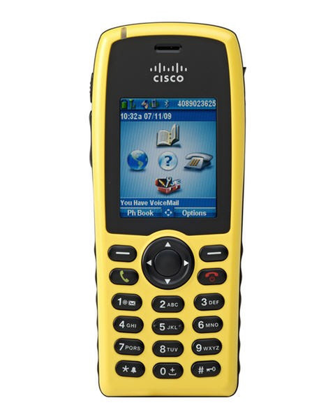 Cisco 7925G Беспроводная телефонная трубка 6линий ЖК Wi-Fi Черный, Желтый IP-телефон