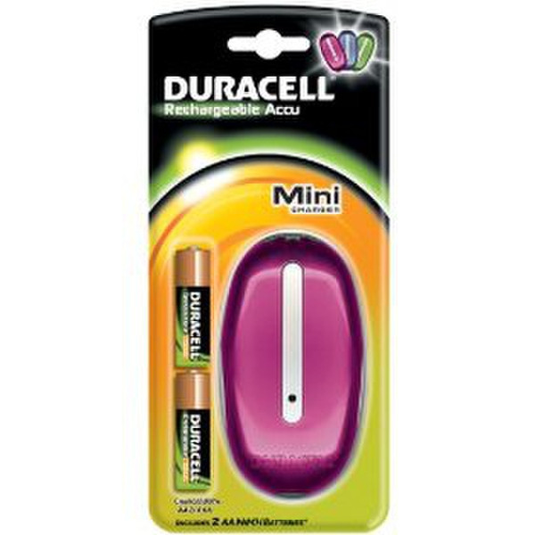 Duracell Mini Charger (Pink)+2 x AA Cells Для помещений Розовый