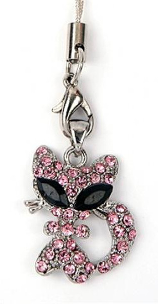 Tatch Pink Crystal Cat Pink,Silver telephone hanger