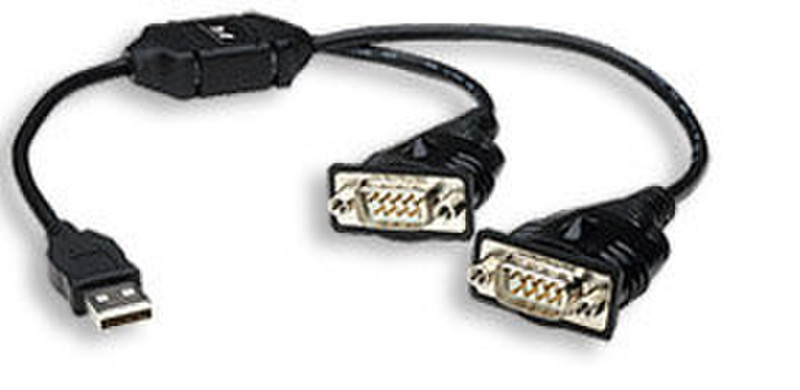 Manhattan 174947 USB 2.0 RS-232 Черный кабельный разъем/переходник