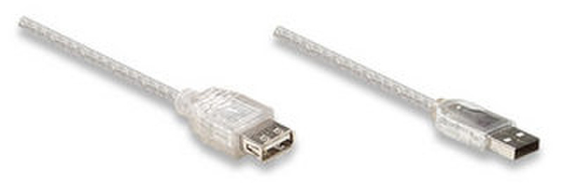 Manhattan 390262 3м USB A USB B Cеребряный кабель USB
