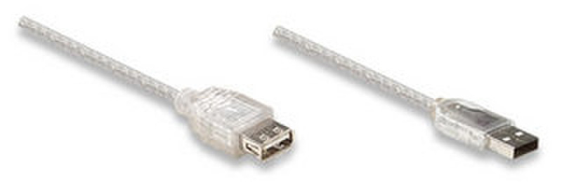 Manhattan 390262 3m USB A USB B Silber USB Kabel