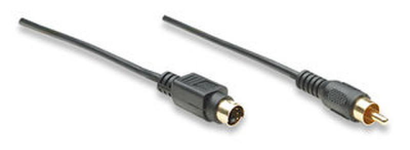 Manhattan 391160 1.8m S-Video (4-pin) RCA Black video cable adapter