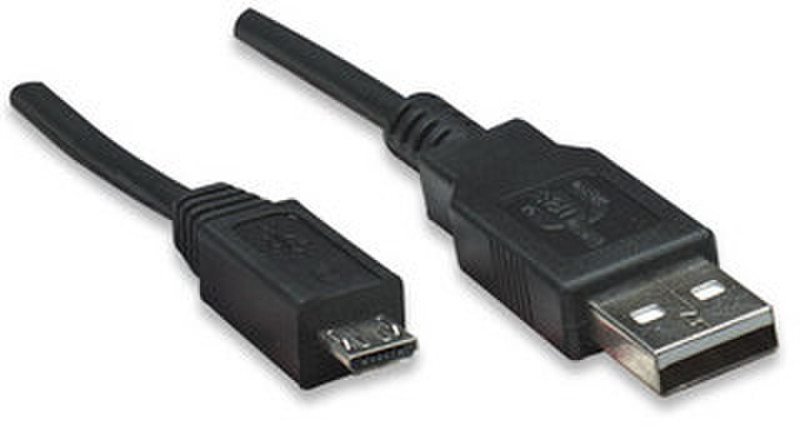 Manhattan 393256 1.8m USB A Micro-USB B Black USB cable