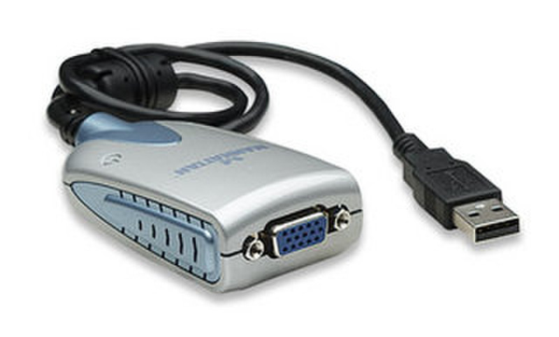 Manhattan 179225 USB 2.0 SVGA Schwarz, Blau, Silber Kabelschnittstellen-/adapter