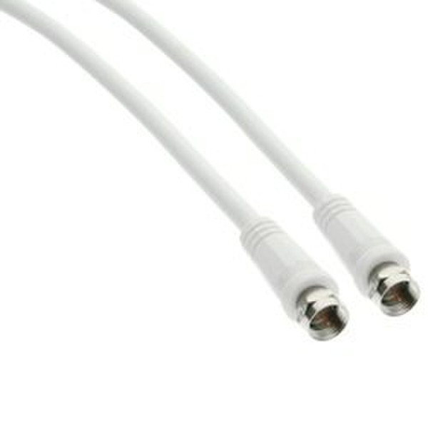 InLine 69301 1m F F White coaxial cable