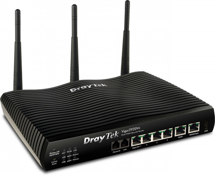 Draytek Vigor2920Vn Gigabit Ethernet Black wireless router