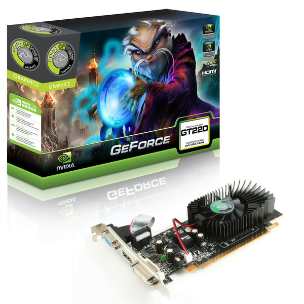 Point of View GeForce GT220 - Grafikadapter - GF GT 220 - PCI Express GeForce GT 220 1ГБ GDDR2