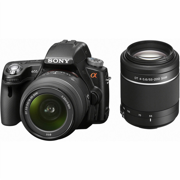 Sony SLT-A55VY Однообъективный зеркальный фотоаппарат с объективом 16.2МП CMOS 4912 x 3264пикселей Черный digital SLR camera