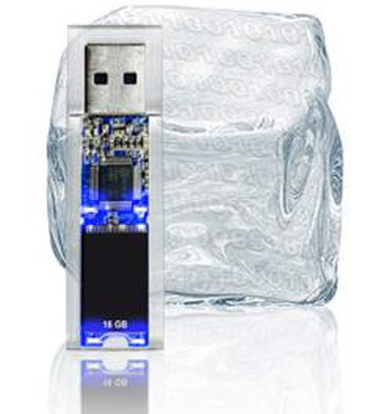 CnMemory BlueIce 4GB 4ГБ USB 2.0 Type-A Черный, Синий, Прозрачный USB флеш накопитель