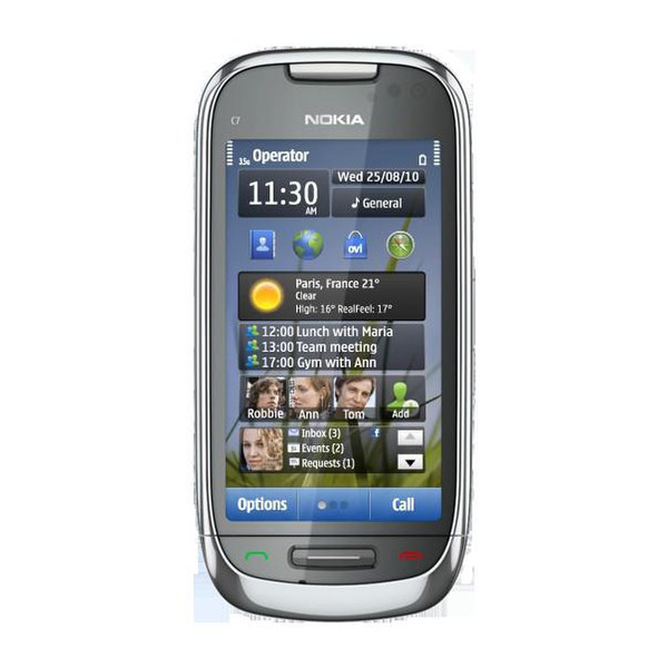 Nokia C7-00 Одна SIM-карта Cеребряный смартфон