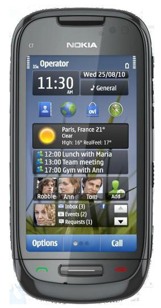 Nokia C7-00 Одна SIM-карта Черный смартфон