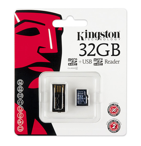 Kingston Technology MicroSD Reader + 32GB microSDHC Black card reader