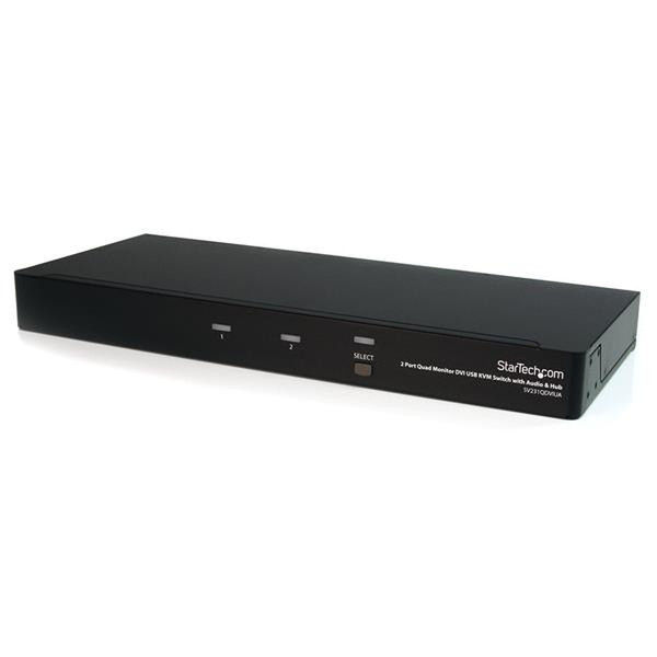 StarTech.com 2 Port Dual Link DVI USB KVM Switch mit Audio und Hub für 4 Monitore