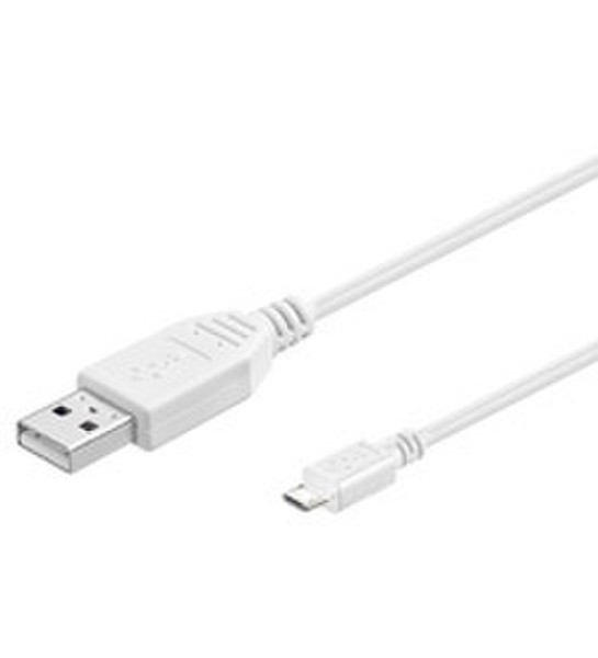 Wentronic 1.8m USB 2.0 A/Micro-B 1.8m USB A Micro-USB B White USB cable