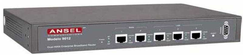 Ansel 9012 Подключение Ethernet ADSL Черный проводной маршрутизатор