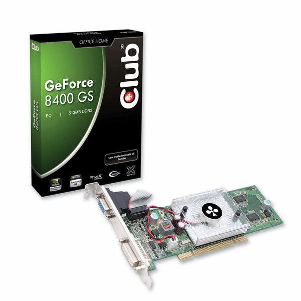 CLUB3D CGN-GS842PL GeForce 8400 GS GDDR2 graphics card