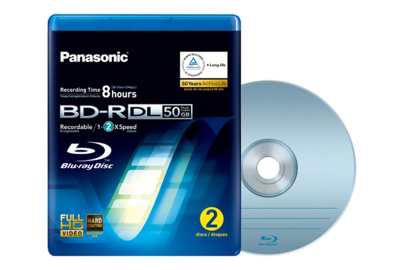 Panasonic LM-BRU50AE2 50GB BD-R 2Stück(e) Leere Blu-Ray Disc