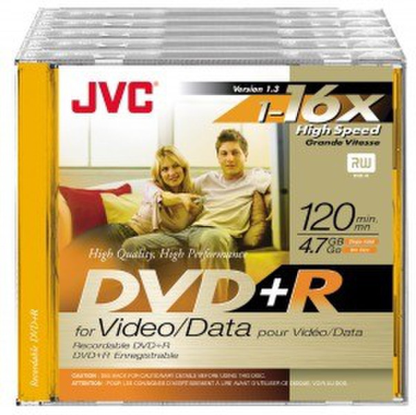 JVC VP-R47GE5J 4.7ГБ DVD+R 5шт чистый DVD