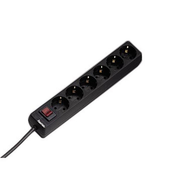Hama 00030394 6AC outlet(s) 230V 1.4m Black surge protector